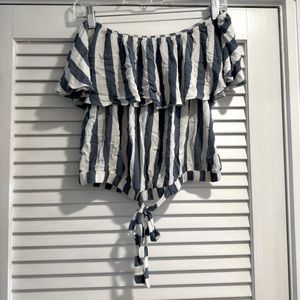 American Eagle Cold Shoulder Stiped Top